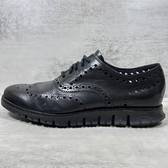 Cole Haan Zerogrand Wingtip Oxford Shoes - Men's Size 9.5 - Black - Picture 1 of 10